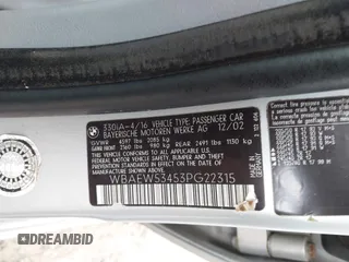 2003 BMW 3 Series 330xi z VIN WBAEW53453PG22315, wystawiony jako IAAI lot #42435069 z przebiegiem Nie podano mil oraz . Historia ofert i sprzedaży dostępna na DreamBid. Obrazek 9.