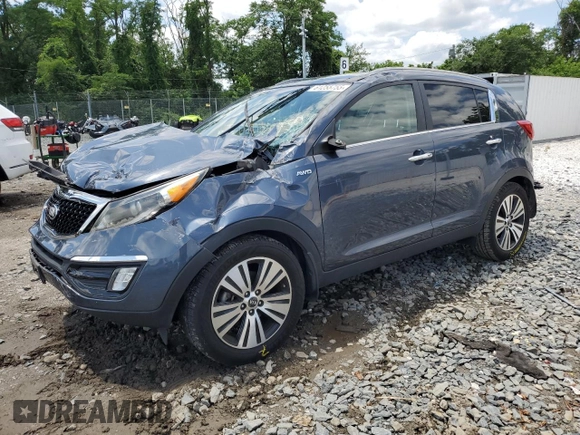 2014 Kia Sportage EX with VIN KNDPCCAC2E7629547, listed as a Copart auction lot 61255755 with 86,324 mi miles and Salvage title. Bid and sale history available at DreamBid. Image 1.