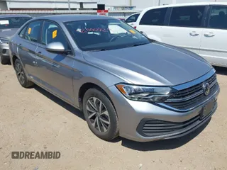 2024 Volkswagen Jetta S with VIN 3VW5M7BUXRM088453, listed as a IAAI auction lot 42000829 with 14,561 mi miles and . Bid and sale history available at DreamBid. Image 1.