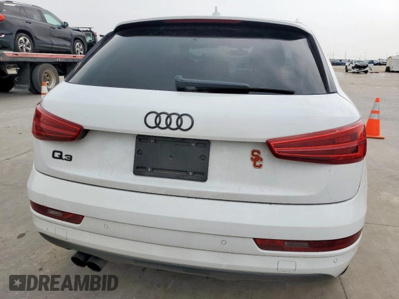 2018 Audi Q3 Premium with VIN WA1BCCFSXJR002727, listed as a Copart auction lot 56356255 with 45,092 mi miles and Salvage title. Bid and sale history available at DreamBid. Image 6.