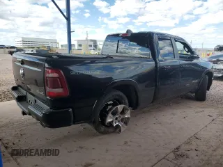 2020 Ram 1500 Laramie with VIN 1C6SRFDT9LN162021, listed as a Copart auction lot 89021885 with 133,804 mi miles and Salvage Title. Bid and sale history available at carsss.com. Image 3.