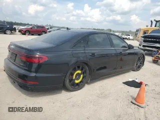 2021 Audi A8 with VIN WAU8DAF86MN007714, listed as a Copart auction lot 72371804 with 55,932 mi miles and Salvage Title. Bid and sale history available at carsss.com. Image 3.