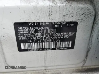 2019 Subaru WRX with VIN JF1VA1A60K9817842, listed as a Copart auction lot 42127885 with 139,210 mi miles and Salvage Title. Bid and sale history available at carsss.com. Image 13.