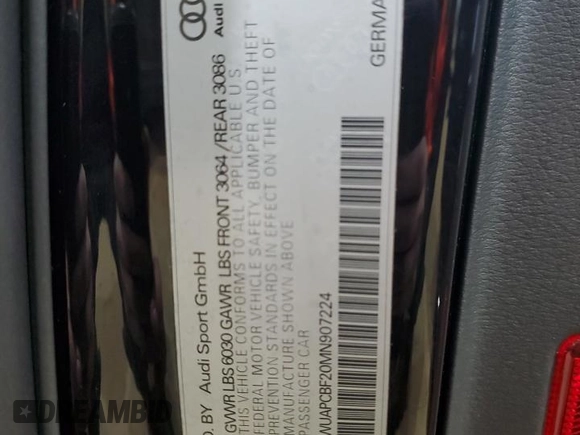 2021 Audi RS 7 z VIN WUAPCBF20MN907224, wystawiony jako Copart lot #44950225 z przebiegiem 22 303 mil mil oraz Szkody całkowita. Historia ofert i sprzedaży dostępna na DreamBid. Obrazek 13.