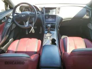 2022 Infiniti Q60 Red Sport 400 with VIN JN1FV7LL5NM680572, listed as a Copart auction lot 49444544 with 36,374 mi miles and Salvage title. Bid and sale history available at DreamBid. Image 8.