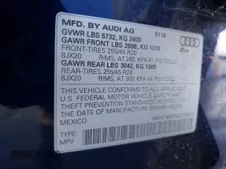 2018 Audi SQ5 Prestige with VIN WA1C4AFY9J2125812, listed as a Copart auction lot 83863484 with 87,142 mi miles and Salvage Title. Bid and sale history available at DreamBid. Image 13.