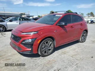 2022 Hyundai Kona N Line with VIN KM8K3CA3XNU801301, listed as a Copart auction lot 53037955 with 38,060 mi miles and Salvage title. Bid and sale history available at DreamBid. Image 1.