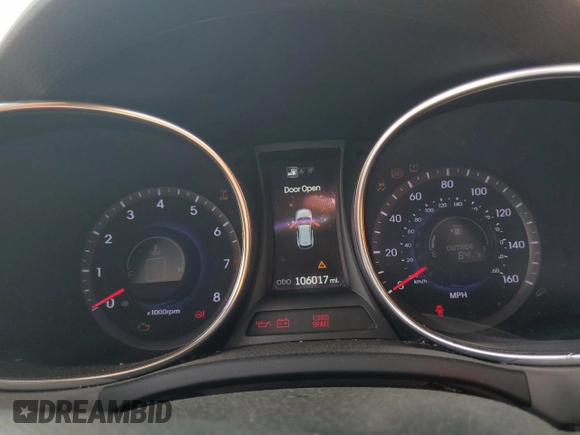 2014 Hyundai Santa Fe with VIN 5XYZUDLBXEG198796, listed as a Copart auction lot 56596375 with 106,017 mi miles and Salvage title. Bid and sale history available at DreamBid. Image 9.