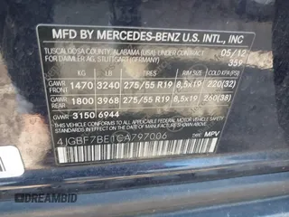 2012 Mercedes-Benz GL-Class GL 450 with VIN 4JGBF7BE1CA797006, listed as a IAAI auction lot 41781665 with 150,600 mi miles. Bid and sale history available at carsss.com. Image 9.