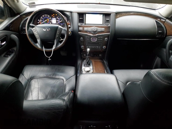2011 Infiniti QX56 7-passenger with VIN JN8AZ2NE9B9006375, listed as a Copart auction lot 72799494 with 185,281 mi miles and Salvage Title. Bid and sale history available at carsss.com. Image 8.