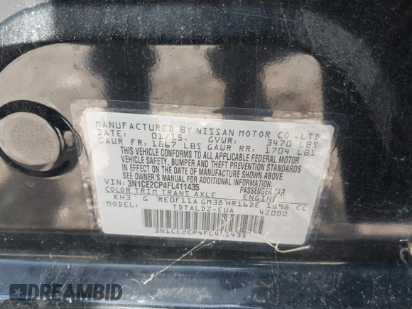 2015 Nissan Note SR с VIN 3N1CE2CP4FL411435, выставлен на аукционе IAAI как лот 42853604 с пробегом 85 538 миль миль и . История ставок и продаж доступна на DreamBid. Изображение 9.