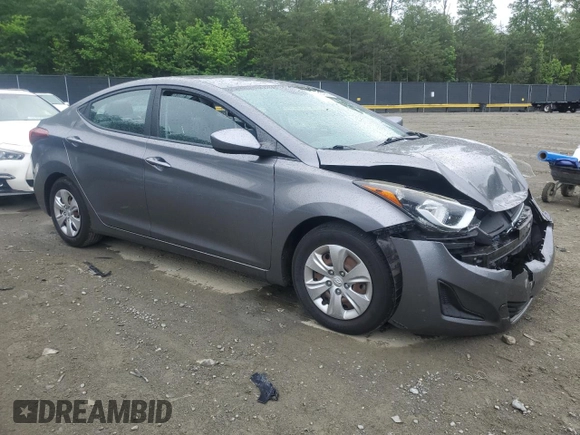 2016 Hyundai Elantra SE with VIN KMHDH4AE1GU645900, listed as a Copart auction lot 56378265 with 40,206 mi miles and Salvage title. Bid and sale history available at DreamBid. Image 4.