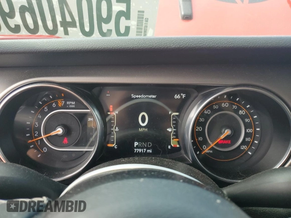 2020 Jeep Wrangler Unlimited Sport Altitude with VIN 1C4HJXDG2LW206079, listed as a Copart auction lot 59040695 with 77,917 mi miles and Salvage title. Bid and sale history available at DreamBid. Image 9.