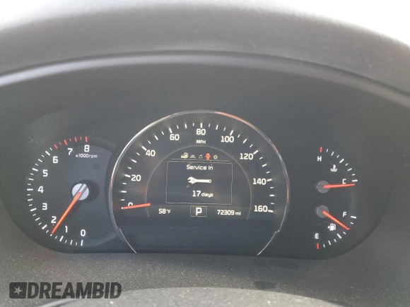 2017 Kia Sorento EX V6 with VIN 5XYPH4A53HG254638, listed as a Copart auction lot 49313285 with 72,309 mi miles and Salvage Title. Bid and sale history available at carsss.com. Image 9.