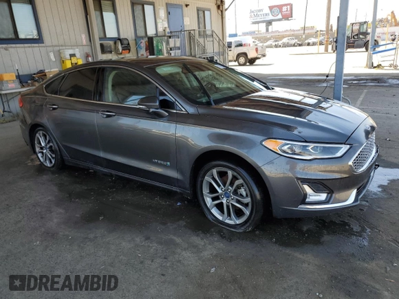 2019 Ford Fusion Titanium with VIN 3FA6P0RU0KR187602, listed as a Copart auction lot 52752425 with 153,716 mi miles and Salvage title. Bid and sale history available at DreamBid. Image 4.