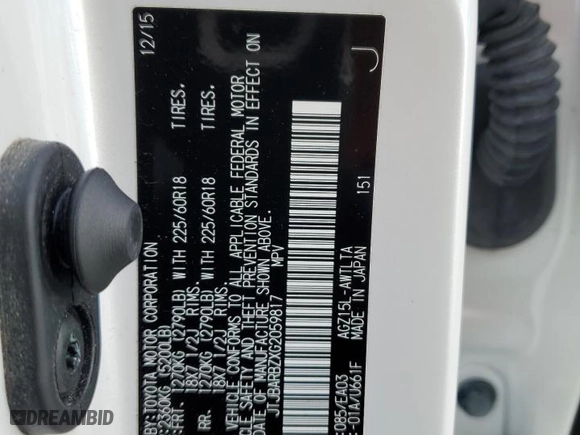 2016 Lexus NX 200t with VIN JTJBARBZXG2059817, listed as a Copart auction lot 47963065 with 22,428 mi miles and Salvage Title. Bid and sale history available at carsss.com. Image 13.