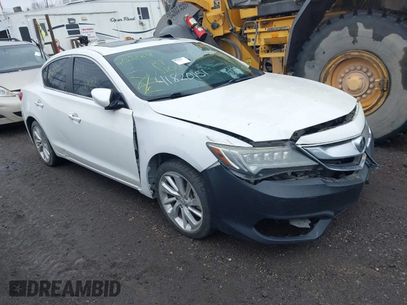 2016 Acura ILX w/Premium Pkg with VIN 19UDE2F77GA015300, listed as a IAAI auction lot 41820151 with 999,999 mi miles. Bid and sale history available at carsss.com. Image 1.