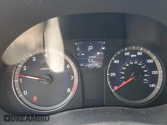 2013 Hyundai Accent GLS with VIN KMHCU4AE5DU301361, listed as a Copart auction lot 46841405 with 148,545 mi miles and Salvage Title. Bid and sale history available at carsss.com. Image 9.