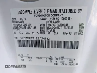 2014 Ford F-250 with VIN 1FD7X2BT1EEA74742, listed as a IAAI auction lot 41937930 with 268,877 mi miles and . Bid and sale history available at DreamBid. Image 9.