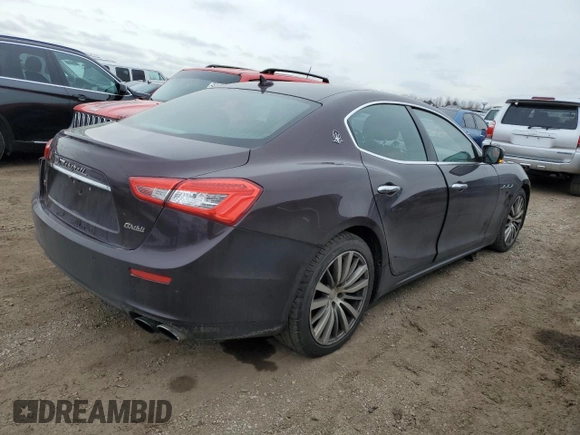 2015 Maserati Ghibli S Q4 with VIN ZAM57RTA1F1145377, listed as a Copart auction lot 43502375 with 58,046 mi miles and Salvage Title. Bid and sale history available at carsss.com. Image 3.