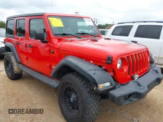 2020 Jeep Wrangler Unlimited Sport S with VIN 1C4HJXDN7LW281357, listed as a IAAI auction lot 42363990 with 69,068 mi miles and . Bid and sale history available at DreamBid. Image 1.