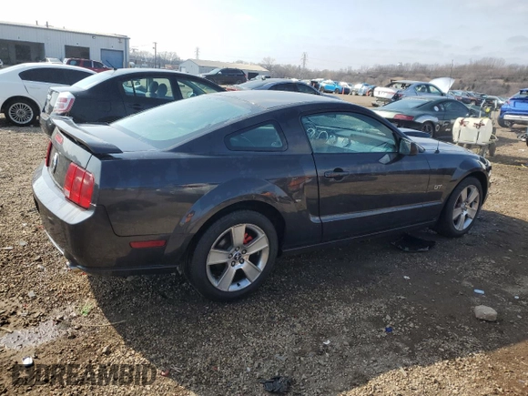 2007 Ford Mustang GT Deluxe with VIN 1ZVFT82H275246450, listed as a Copart auction lot 52744255 with 103,593 mi miles and Salvage Title. Bid and sale history available at carsss.com. Image 3.