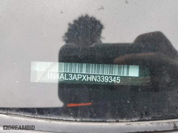 2017 Nissan Altima 2.5 S with VIN 1N4AL3APXHN339345, listed as a Copart auction lot 50982325 with 0 mi miles and Salvage Title. Bid and sale history available at carsss.com. Image 12.