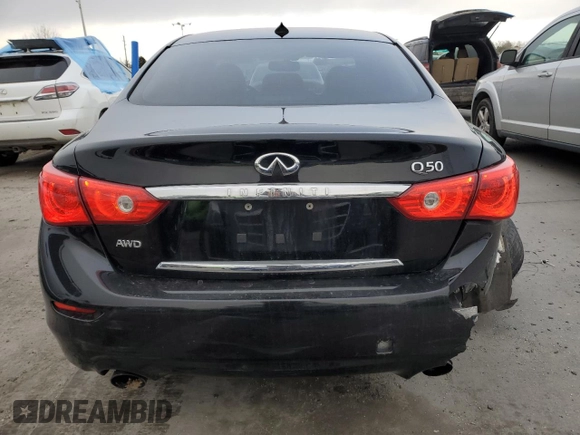 2017 Infiniti Q50 2.0t Premium with VIN JN1CV7AR6HM680479, listed as a Copart auction lot 46862215 with 75,920 mi miles and Salvage Title. Bid and sale history available at carsss.com. Image 6.