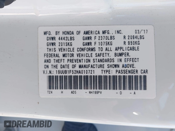 2017 Acura TLX w/Technology Pkg with VIN 19UUB1F52HA010721, listed as a IAAI auction lot 41640746 with 110,883 mi miles. Bid and sale history available at carsss.com. Image 9.