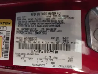 2015 Ford Mustang V6 with VIN 1FA6P8AM1F5359140, listed as a IAAI auction lot 42210615 with Not provided miles and . Bid and sale history available at DreamBid. Image 9.