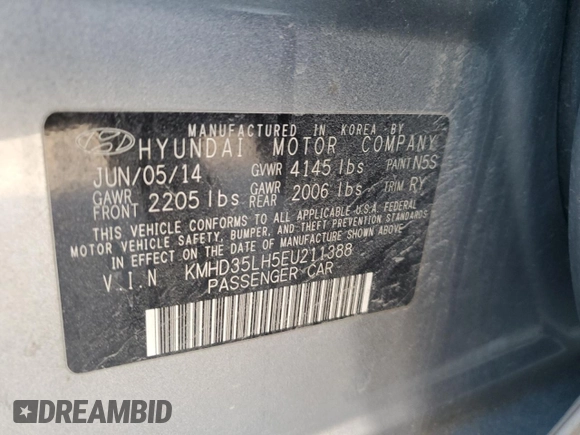 2014 Hyundai Elantra GT with VIN KMHD35LH5EU211388, listed as a Copart auction lot 86630884 with 162,776 mi miles and Salvage Title. Bid and sale history available at carsss.com. Image 12.