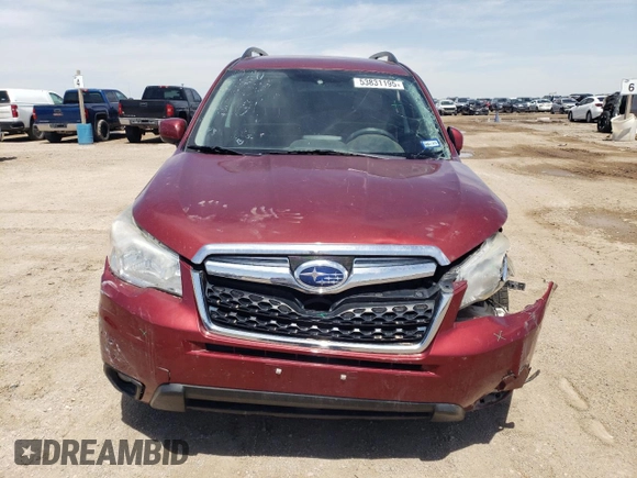 2014 Subaru Forester 2.5i Premium with VIN JF2SJACCXEG436601, listed as a Copart auction lot 53831195 with 107,682 mi miles and Salvage Title. Bid and sale history available at carsss.com. Image 5.