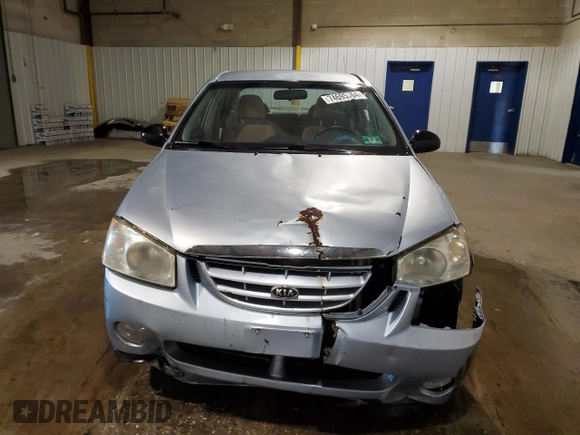 2005 Kia Spectra LX with VIN KNAFE121955160165, listed as a Copart auction lot 74695764 with 160,670 mi miles and Salvage Title. Bid and sale history available at carsss.com. Image 5.