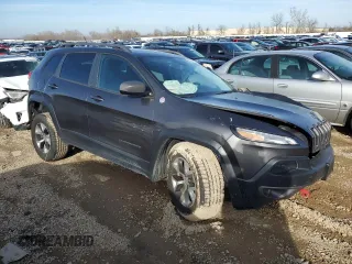 2014 Jeep Cherokee Trailhawk with VIN 1C4PJMBS5EW160669, listed as a Copart auction lot 82000703 with Not provided miles and Salvage title. Bid and sale history available at DreamBid. Image 4.