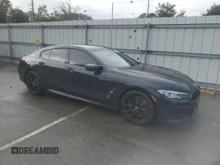 2021 BMW 8 Series M850i with VIN WBAGV8C01MCF46837, listed as a Copart auction lot 84396514 with 45,688 mi miles and Salvage Title. Bid and sale history available at DreamBid. Image 4.