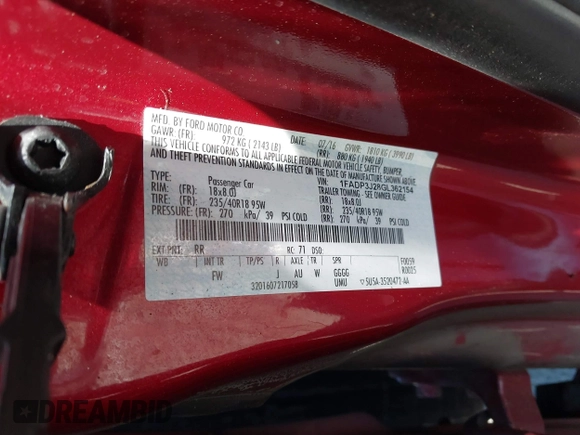 2016 Ford Focus Titanium with VIN 1FADP3J28GL362154, listed as a IAAI auction lot 42624259 with 15,000 mi miles and . Bid and sale history available at DreamBid. Image 9.