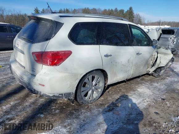 2018 Nissan Pathfinder SV z VIN 5N1DR2MM2JC613054, wystawiony jako IAAI lot #41394578 z przebiegiem 64 492 mil mil oraz . Historia ofert i sprzedaży dostępna na DreamBid. Obrazek 4.