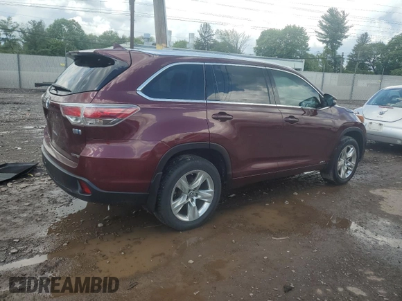 2016 Toyota Highlander Limited with VIN 5TDDCRFH8GS017730, listed as a Copart auction lot 55986315 with 71,593 mi miles and Clean title. Bid and sale history available at DreamBid. Image 3.