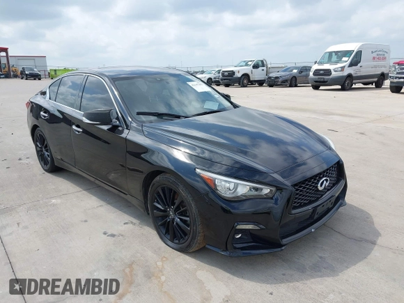 2019 Infiniti Q50 3.0t Signature Edition with VIN JN1EV7AP6KM513666, listed as a IAAI auction lot 42147392 with 99,798 mi miles. Bid and sale history available at carsss.com. Image 1.