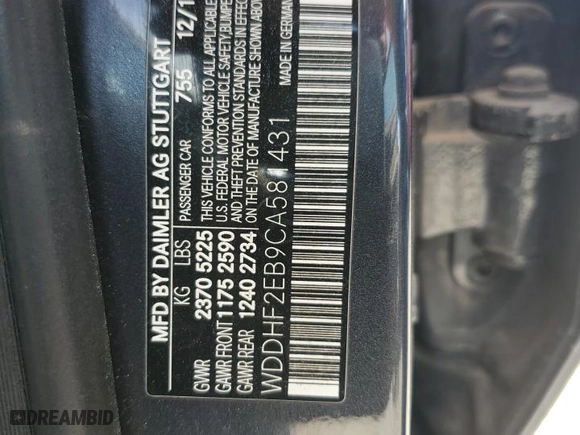 2012 Mercedes-Benz E-Class E 350 Luxury BlueTEC with VIN WDDHF2EB9CA581431, listed as a Copart auction lot 48056255 with 132,457 mi miles and Salvage Title. Bid and sale history available at carsss.com. Image 12.