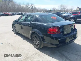 2013 Dodge Avenger SE with VIN 1C3CDZABXDN540331, listed as a IAAI auction lot 41889003 with 163,006 mi miles. Bid and sale history available at carsss.com. Image 3.