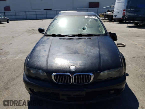 2001 BMW 3 Series 325Ci with VIN WBABN334X1JW49159, listed as a Copart auction lot 67799724 with 215,468 mi miles and Salvage Title. Bid and sale history available at carsss.com. Image 5.