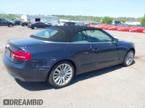 2012 Audi A5 Premium Plus with VIN WAULFAFH2CN005199, listed as a IAAI auction lot 42163081 with 66,146 mi miles and . Bid and sale history available at DreamBid. Image 4.