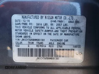 2017 Infiniti Q50 2.0t Sport with VIN JN1CV7AR8HM681391, listed as a Copart auction lot 81576354 with 136,386 mi miles and Salvage Title. Bid and sale history available at carsss.com. Image 13.