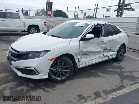 2019 Honda Civic Sedan EX with VIN 19XFC1F38KE210039, listed as a IAAI auction lot 41870809 with 23,391 mi miles. Bid and sale history available at carsss.com. Image 2.