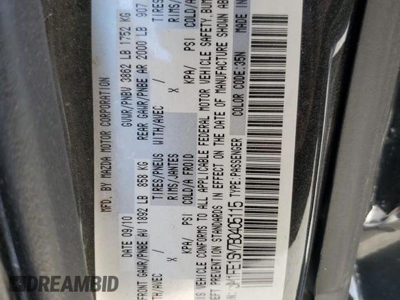 2011 Mazda RX-8 Grand Touring z VIN JM1FE1SM7B0405115, wystawiony jako Copart lot #72286084 z przebiegiem Nie podano mil oraz Szkoda całkowita • Salvage title. Historia ofert i sprzedaży dostępna na DreamBid. Obrazek 13.