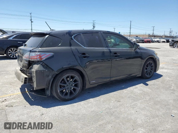2013 Lexus CT 200h with VIN JTHKD5BH4D2155818, listed as a Copart auction lot 54844975 with 298,064 mi miles and Salvage title. Bid and sale history available at DreamBid. Image 3.