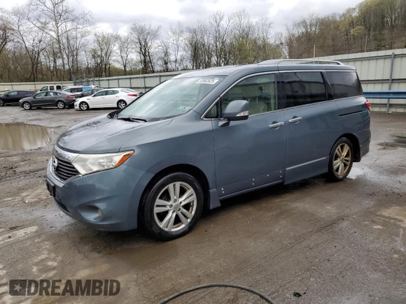 2012 Nissan Quest SL with VIN JN8AE2KPXC9032857, listed as a Copart auction lot 53962625 with 115,093 mi miles and Salvage Title. Bid and sale history available at carsss.com. Image 1.