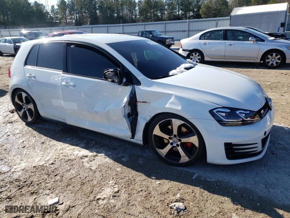 2017 Volkswagen Golf GTI S with VIN 3VW5T7AUXHM075642, listed as a Copart auction lot 87512615 with 68,354 mi miles and Salvage Title. Bid and sale history available at carsss.com. Image 4.