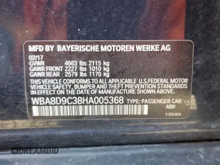 2017 BMW 3 Series 330i xDrive with VIN WBA8D9C38HA005368, listed as a Copart auction lot 52611265 with 106,972 mi miles and Salvage title. Bid and sale history available at DreamBid. Image 14.